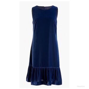 J Crew velvet ruffle hem tank dress